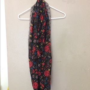 Floral and skull infinity scarf